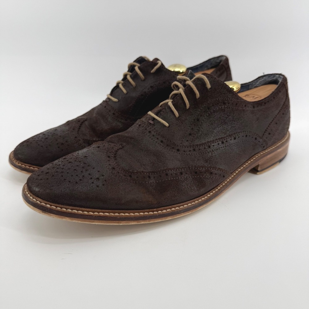 Gordon Rush Emory Dark Brown Suede‎ Wingtip Oxford Dress Shoes Mens Size 12